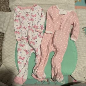 Charming Pink Butterfly and Polka Dot Footies